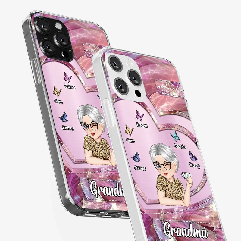 There's No Place Like Home Except Grandma's - Family Personalized Custom Clear Phone Case - Gift For Grandma