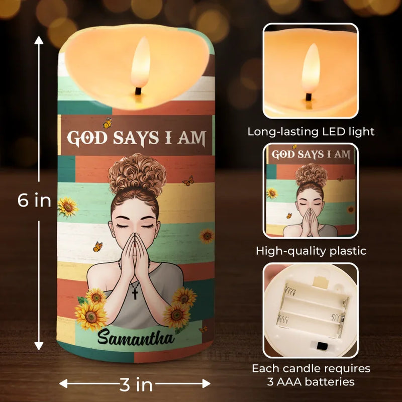 Custom Name Christian Faith Gifts for Women - Personalized LED Candle