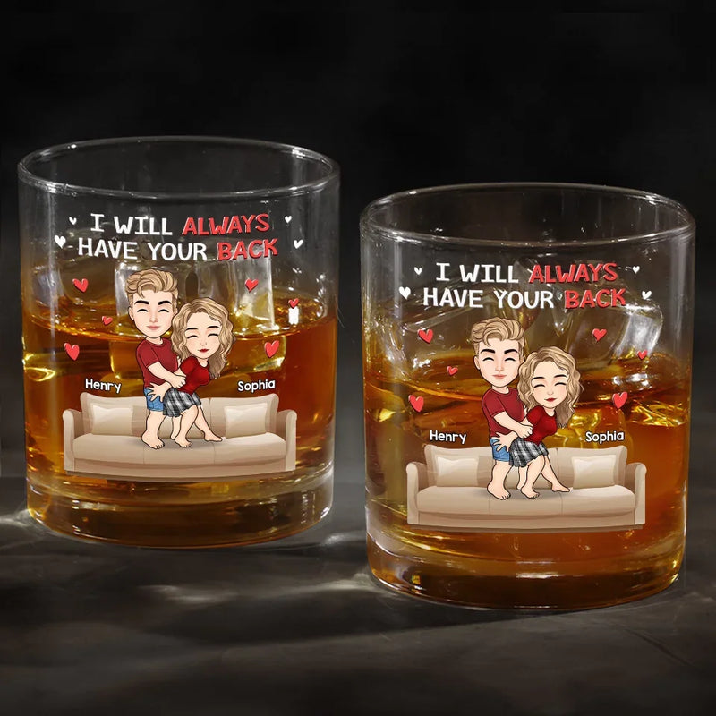 Custom Name Couple Gifts - Personalized Whiskey Glass