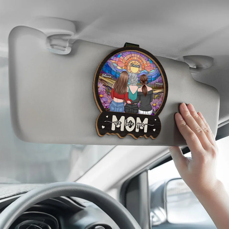 Moms Are A Daughter’s First Hero - Family Personalized Custom Car Visor Clip - Gift For Mom, Daughter