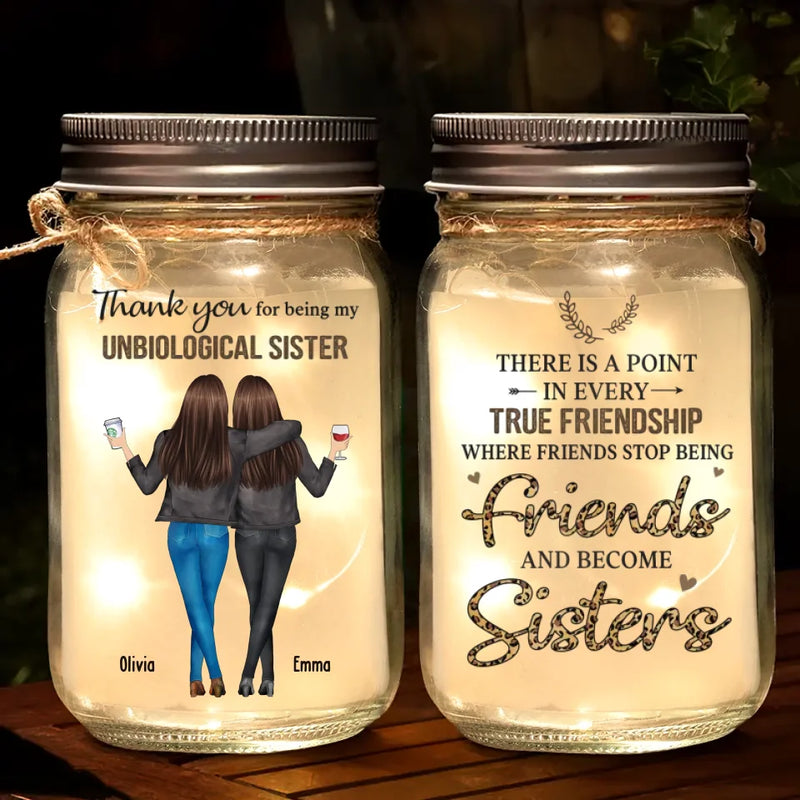 Custom Name Sister Gifts for Best Friends - Personalized Mason Jar Light
