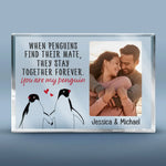 Custom Photo Penguin Couple Gifts - Personalized Shaped Acrylic Plaque
