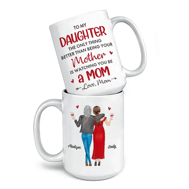 The Greatest Joy Of Being Your Mother Is Seeing You Become An Amazing Mom - Family Personalized Custom Mug - Gift For Daughter