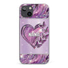 Grandkids Complete Her Joy - Family Personalized Custom Faux Jewelry Effect Printed Clear Phone Case - Gift For Mom, Grandma