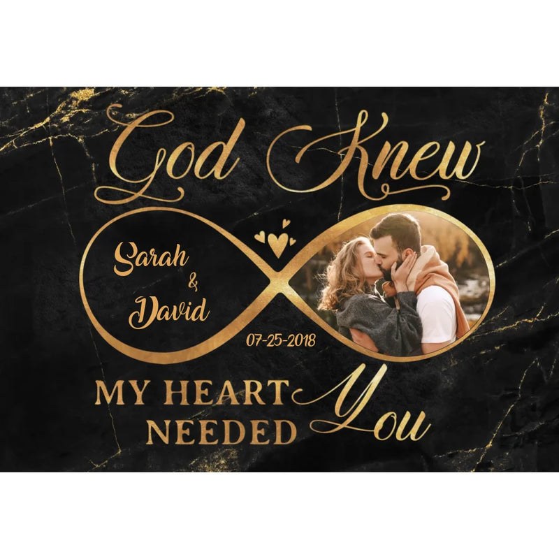 Two Heads, One Heart - Printable Digital File, Digital PNG Download - Custom Photo Couple Personalized Horizontal File - Gift For Husband Wife, Anniversary
