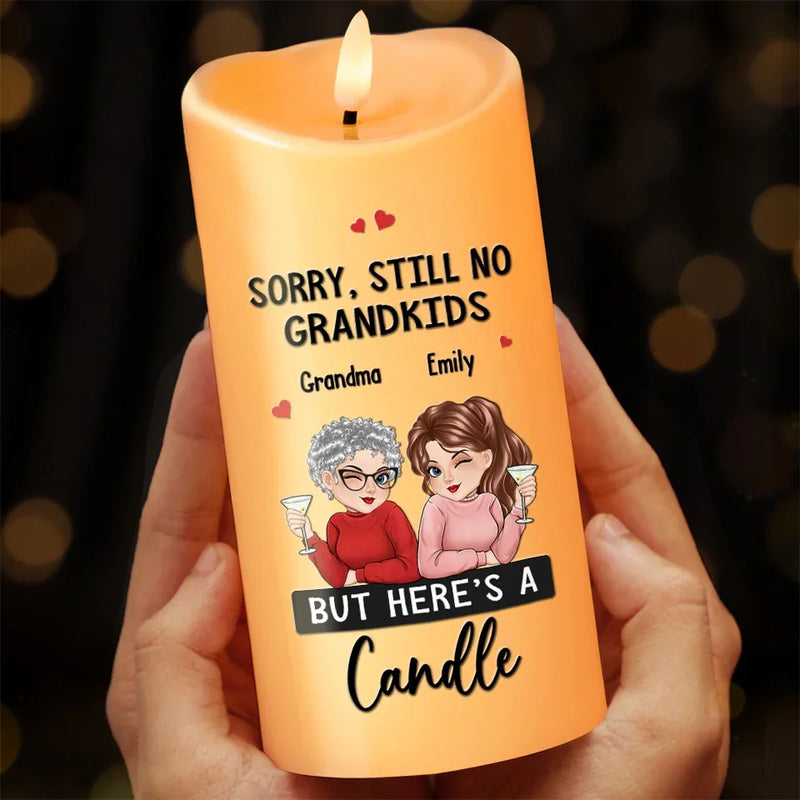 Custom Funny No Grandkids Yet Gifts for Grandma - Personalized LED Candle
