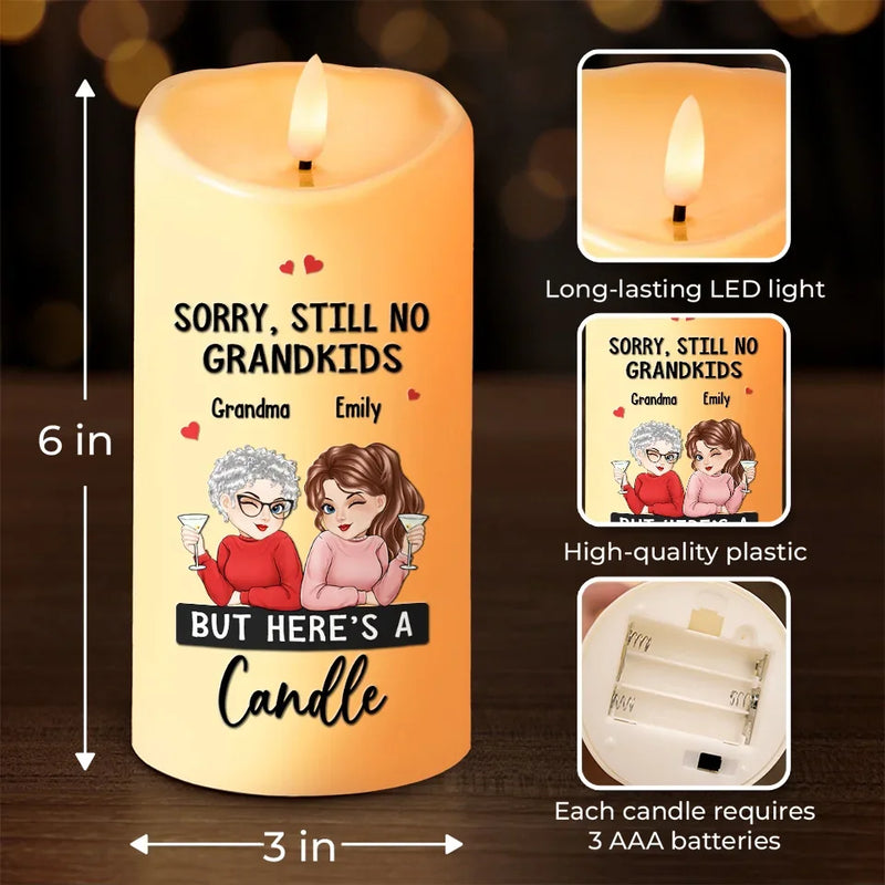 Custom Funny No Grandkids Yet Gifts for Grandma - Personalized LED Candle