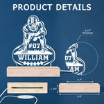 Custom Name Number Football Gifts for Players - Personalized Acrylic LED Light