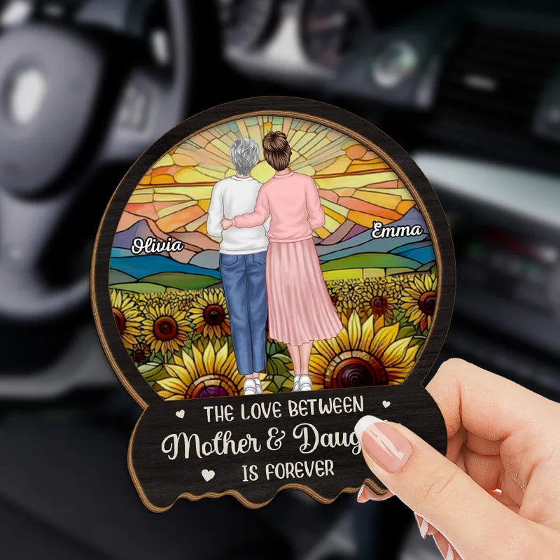 Custom Name Mother Daughter Sunflower Gifts - Personalized Car Visor Clip