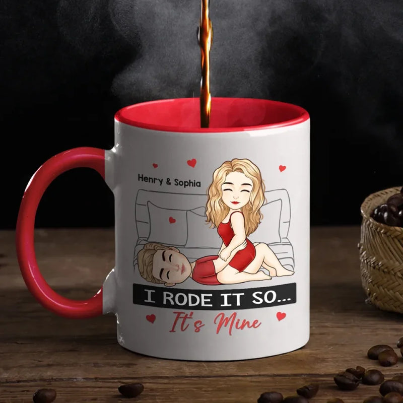 Custom Name Funny Naughty Couple Gifts - Personalized Accent Mugs