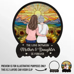 Custom Name Mother Daughter Rainbow Gifts - Personalized Car Visor Clip