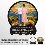 Custom Name Mother Daughter Sunflower Gifts - Personalized Car Visor Clip