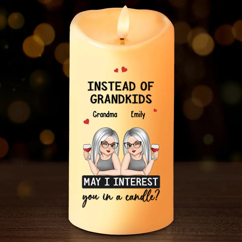 Custom Funny No Grandkids Yet Gifts for Grandma - Personalized LED Candle