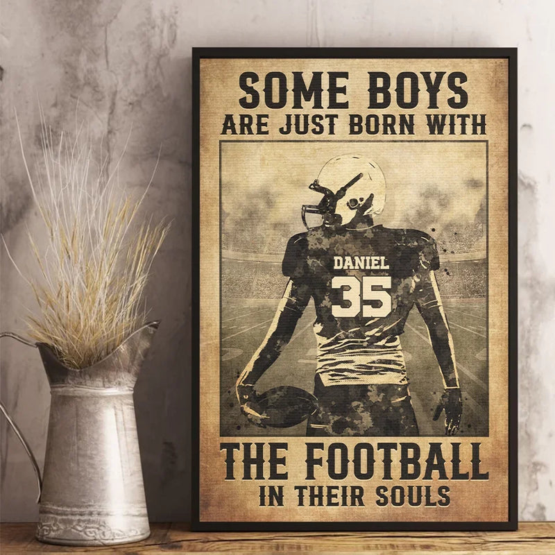 Train Hard, Fight Easy - American Football Personalized Custom Vertical Poster - Gift For Sport Lovers, Sport Players