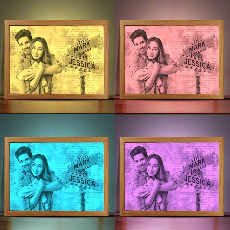Custom Photo Together, We Can Conquer Anything - Couple Personalized Custom Frame Light Box - Gift For Husband Wife, Anniversary