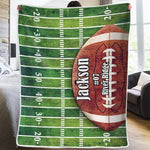 Custom Name Football Field Design - Personalized Blanket
