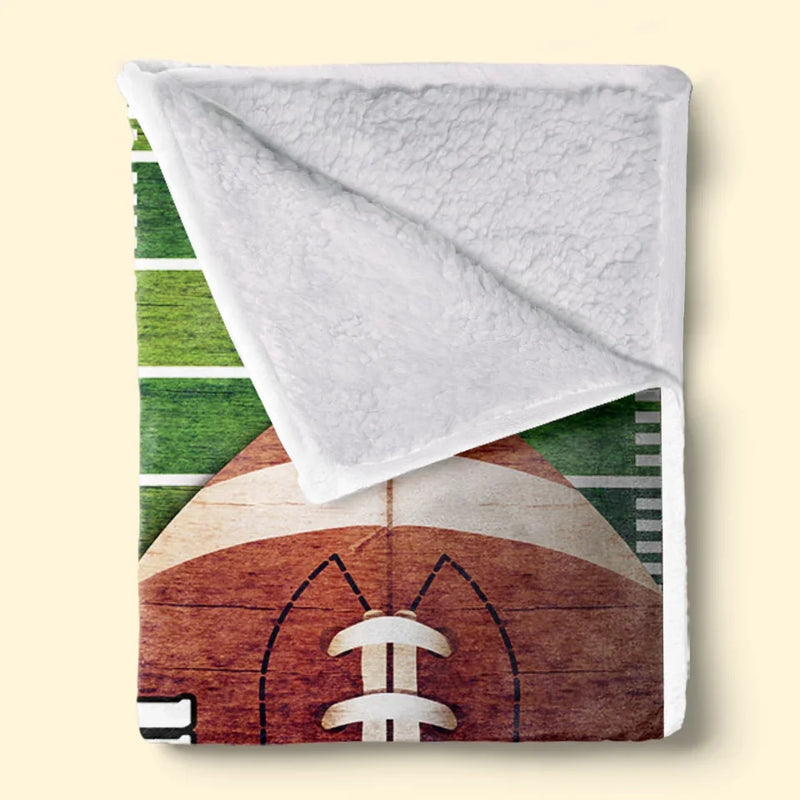 Custom Name Football Field Design - Personalized Blanket