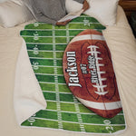 Custom Name Football Field Design - Personalized Blanket