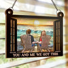 Together We Build A Life We Love - Couple Personalized Window Hanging Suncatcher - Gift For Husband Wife, Anniversary