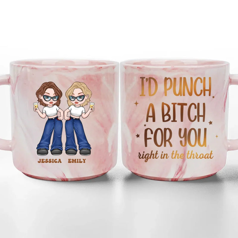 I Love My Crazy Best Friends - Bestie Personalized Custom Marble Mug - Gift For Best Friends, BFF, Sisters