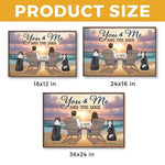 Custom Couple and Dog Family Beach Decor - Personalized Poster