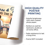 Custom Couple and Dog Family Beach Decor - Personalized Poster