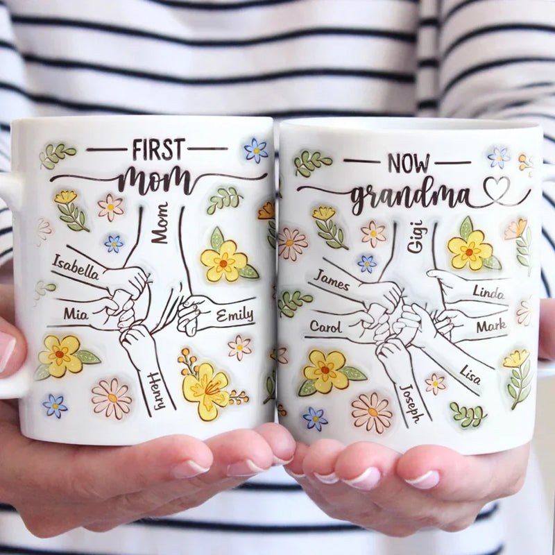 A Grandma’s Love Knows No Bounds - Family Personalized Custom 3D Inflated Effect Printed Mug - Gift For Mom, Grandma