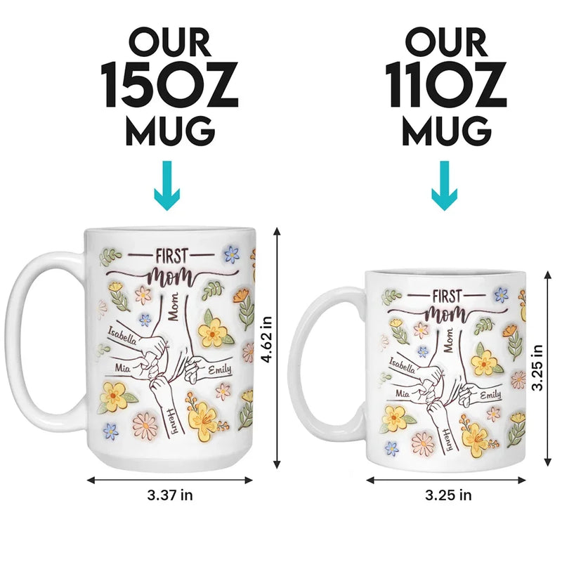 A Grandma’s Love Knows No Bounds - Family Personalized Custom 3D Inflated Effect Printed Mug - Gift For Mom, Grandma