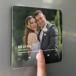 Custom Photo Wedding Gifts for Couples - Personalized Music Fridge Magnet