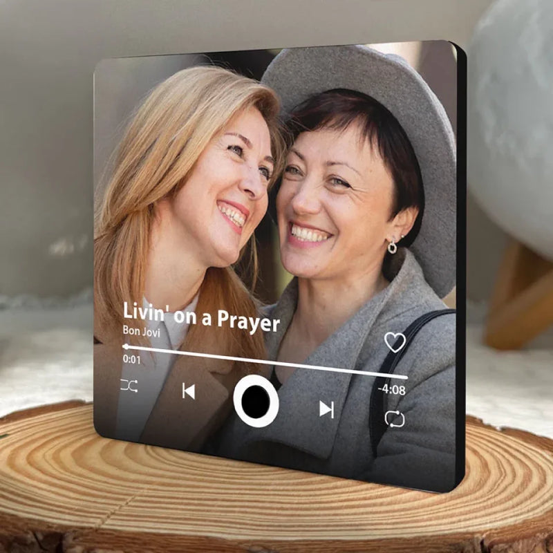Custom Photo Bound By Love - Couple Personalized Custom Music Fridge Magnet That Can Play Songs - Gift For Husband Wife, Anniversary