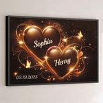 Custom Names and Date Love Gifts for Couples - Personalized Poster
