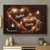 Two Hearts Beating As One - Couple Personalized Custom Horizontal Poster - Gift For Husband Wife, Anniversary