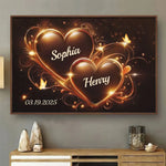 Custom Names and Date Love Gifts for Couples - Personalized Poster
