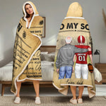 Custom Name Football Gifts for Son - Personalized Snuggle Blanket