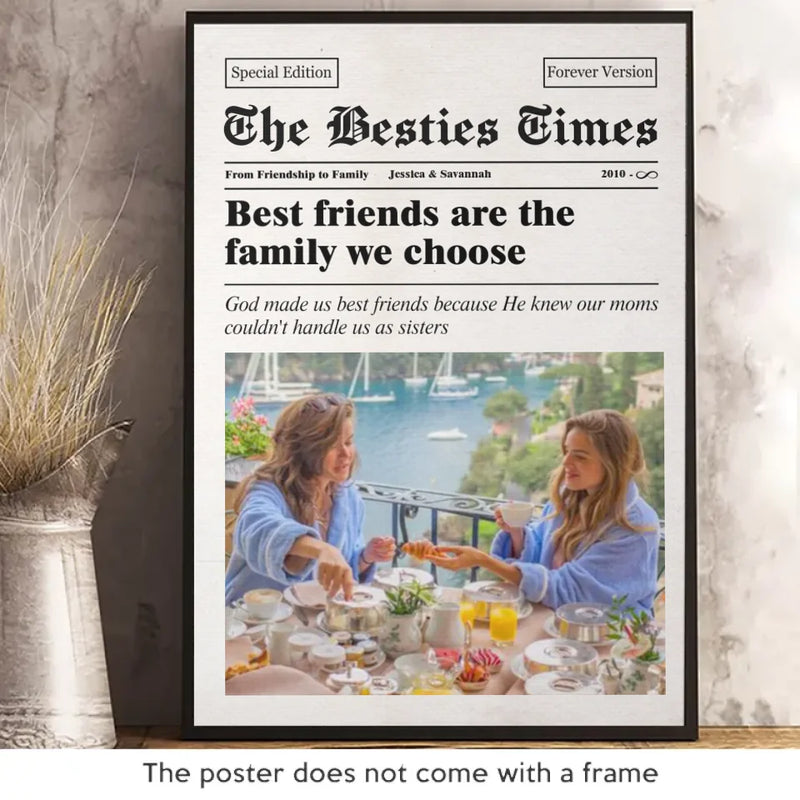 Custom Photo Best Friend Gifts for Women - Personalized Poster