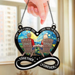 Custom Name Couple Love Together Forever Gifts - Personalized Suncatcher Ornament