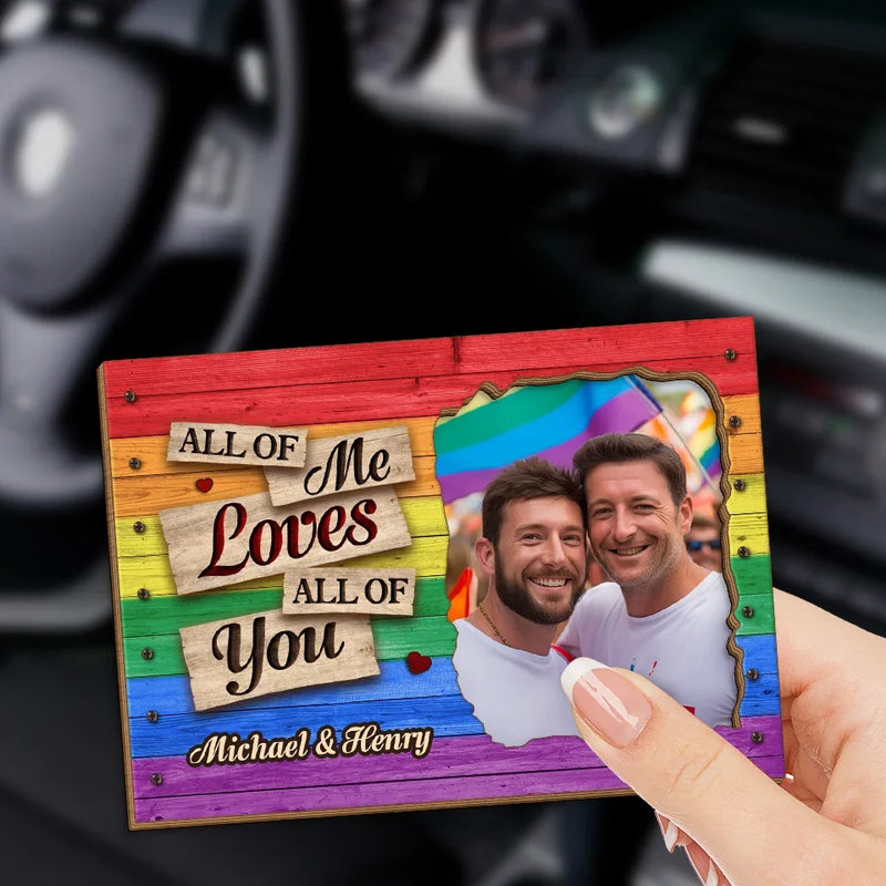 Custom Photo My Happy Place Is Wherever You Are - Couple Personalized Custom Car Visor Clip - Gift For Husband Wife, Anniversary, LGBTQ+