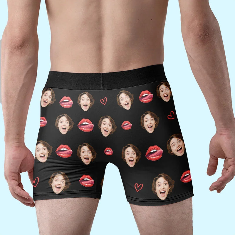 Custom Photo Our Laughter Is My Favorite Melody - Couple Personalized Custom Boxer Briefs, Men's Boxers - Gift For Husband Wife, Anniversary