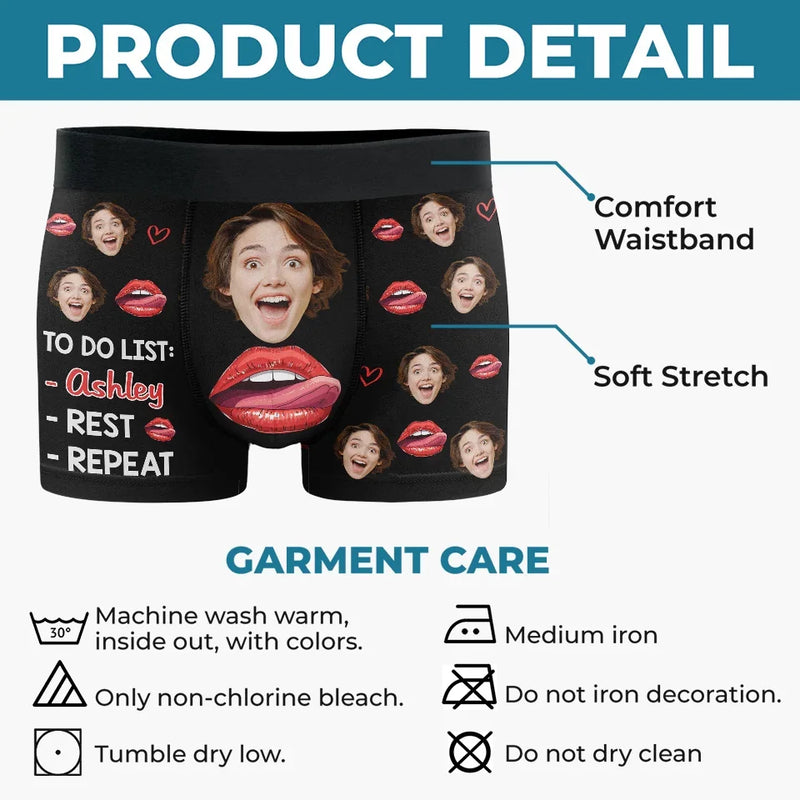 Custom Photo Our Laughter Is My Favorite Melody - Couple Personalized Custom Boxer Briefs, Men's Boxers - Gift For Husband Wife, Anniversary