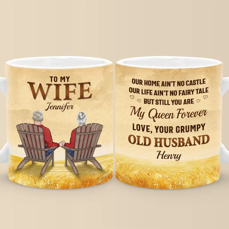My Queen Forever - Couple Personalized Custom Mug - Gift For Husband Wife, Anniversary
