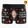 Custom Photo My Heart Is Perfect Because You Are Inside - Couple Personalized Custom Boxer Briefs, Men's Boxers - Gift For Husband Wife, Anniversary