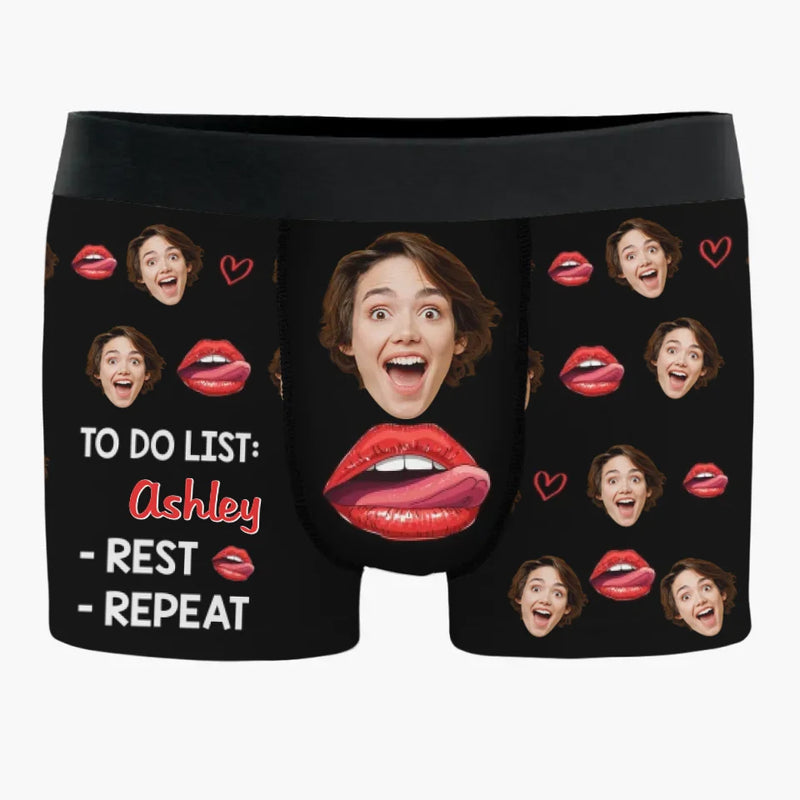 Custom Photo Our Laughter Is My Favorite Melody - Couple Personalized Custom Boxer Briefs, Men's Boxers - Gift For Husband Wife, Anniversary
