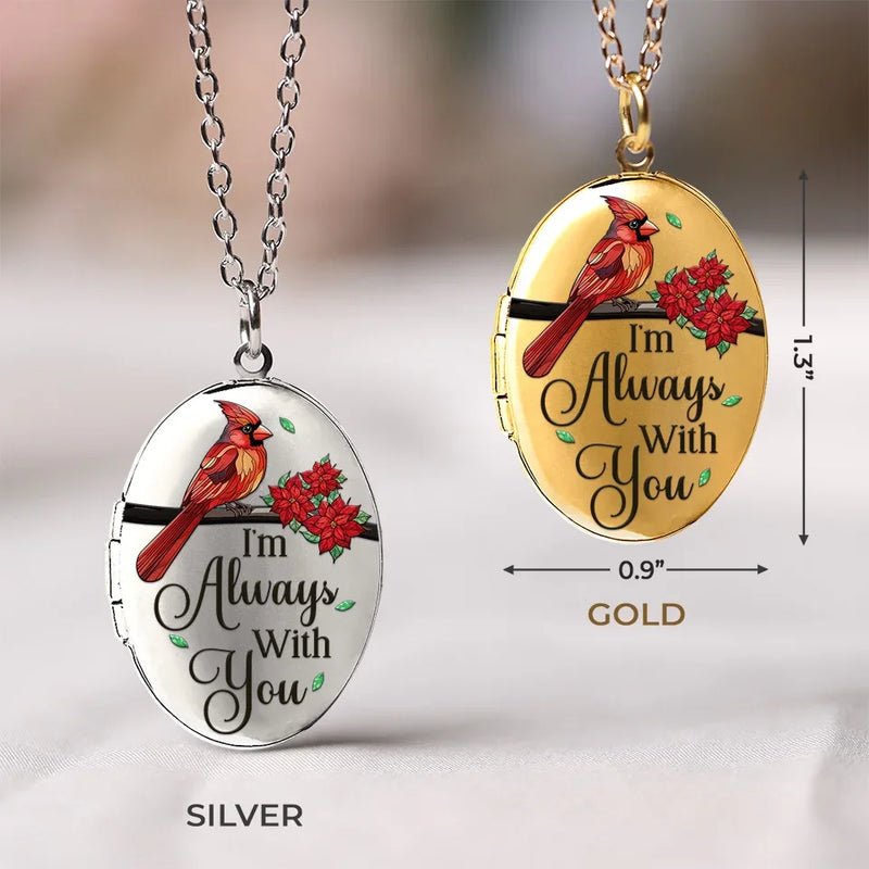 Custom Photo I'm Always With You - Memorial Personalized Custom Locket Necklace - Sympathy Gift For Family Members