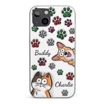 Custom Name Cat Paw Print Gifts for Cat Lovers - Personalized Phone Case