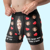 Custom Photo I Love Every Inch Of You - Couple Personalized Custom Boxer Briefs, Men's Boxers - Gift For Husband Wife, Anniversary
