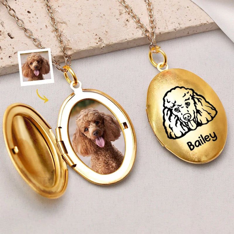 Custom Photo You're Always On My Mind - Memorial Personalized Custom Locket Necklace - Sympathy Gift For Pet Owners, Pet Lovers