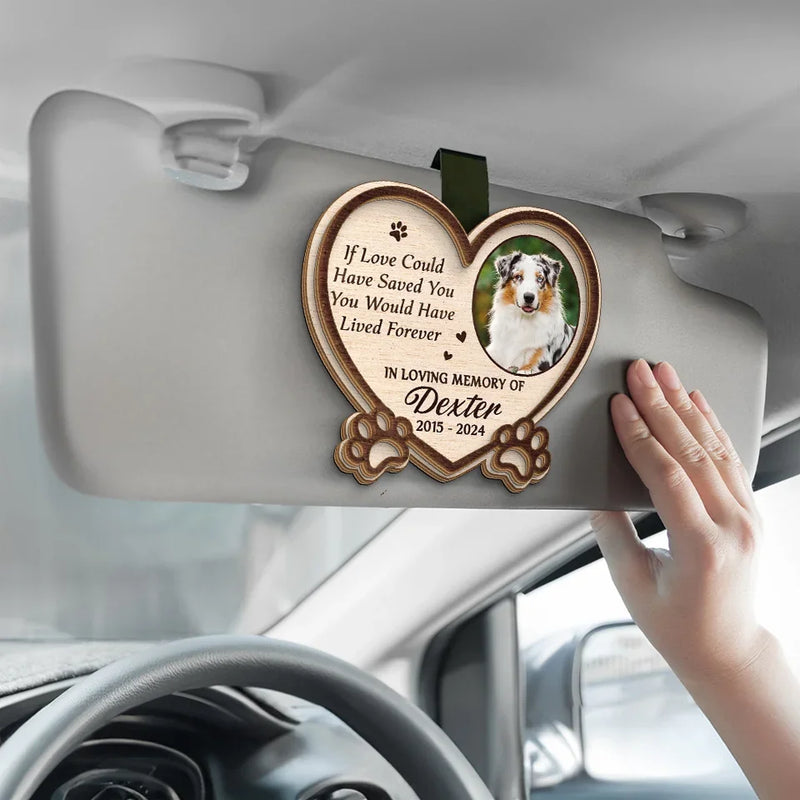 Custom Photo No Longer By My Side But Forever In My Heart - Memorial Personalized Custom Car Visor Clip - Sympathy Gift For Pet Owners, Pet Lovers