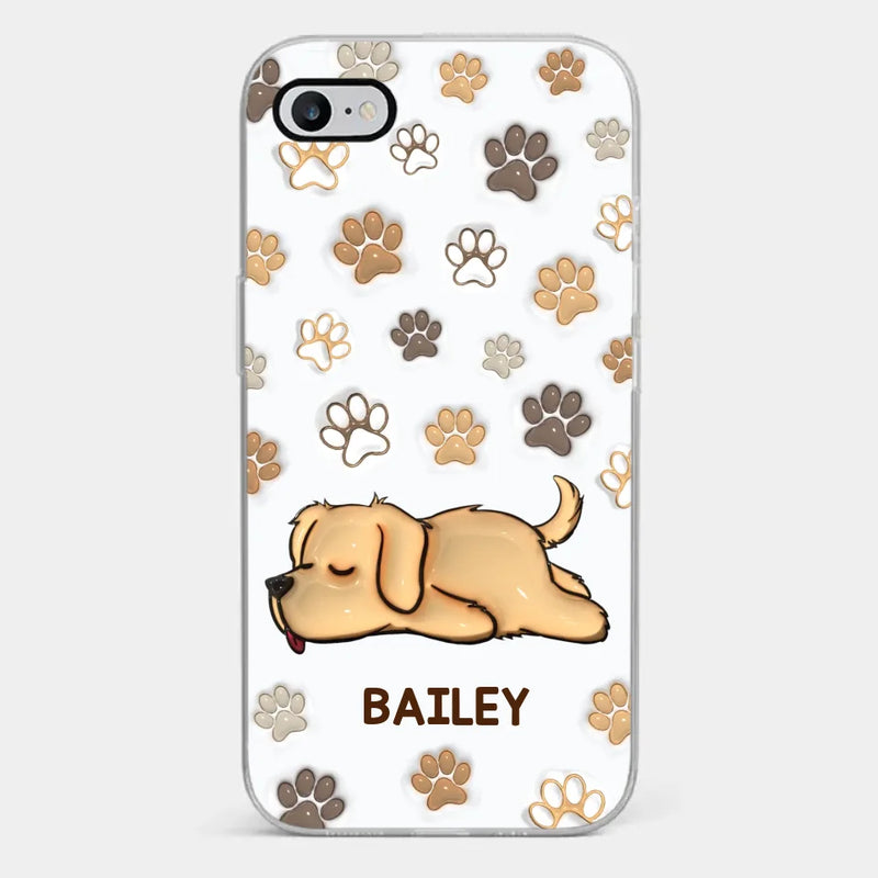 Pets Leave Paw Prints On Our Hearts - Dog & Cat Personalized Custom 3D Inflated Effect Printed Clear Phone Case - Gift For Pet Owners, Pet Lovers