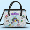 This Grandma Belongs To - Family Personalized Custom Leather Handbag - Gift For Mom, Grandma
