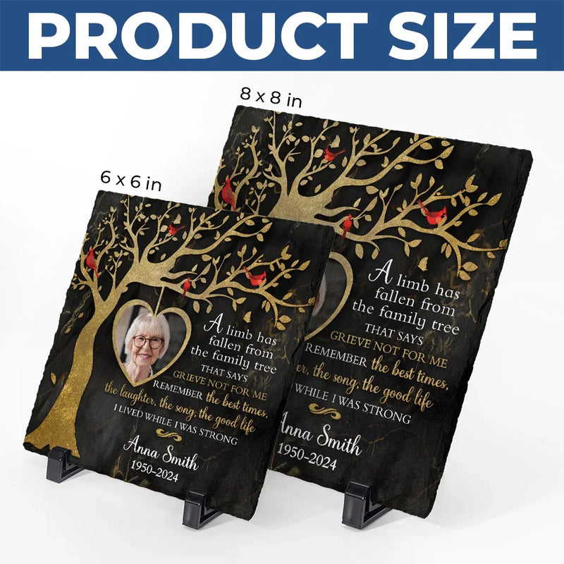 Custom Photo Memorial Tree Remembrance Decor - Personalized Stone With Stand